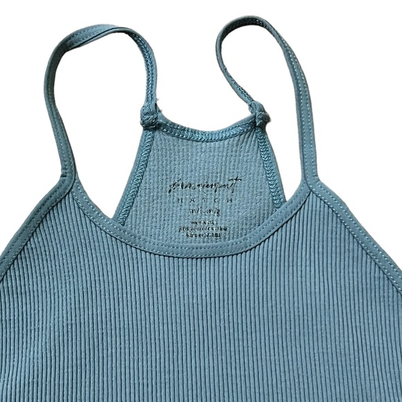 Free People Happiness Runs Tank with Logo Steel Blue NWOT - Picture 2 of 4